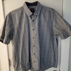 Short Sleeve Blue and Green check Dress Shirt